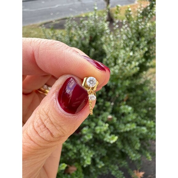 Maria Tash Invisible Dangle Chain 18kt gold single earring with diamonds - Picture 6 of 13